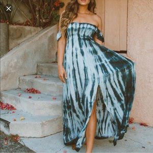 Vici Boho off the shoulder Tie-dye dress